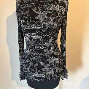 Bisou Bisou Black/White Sheer Top  8631